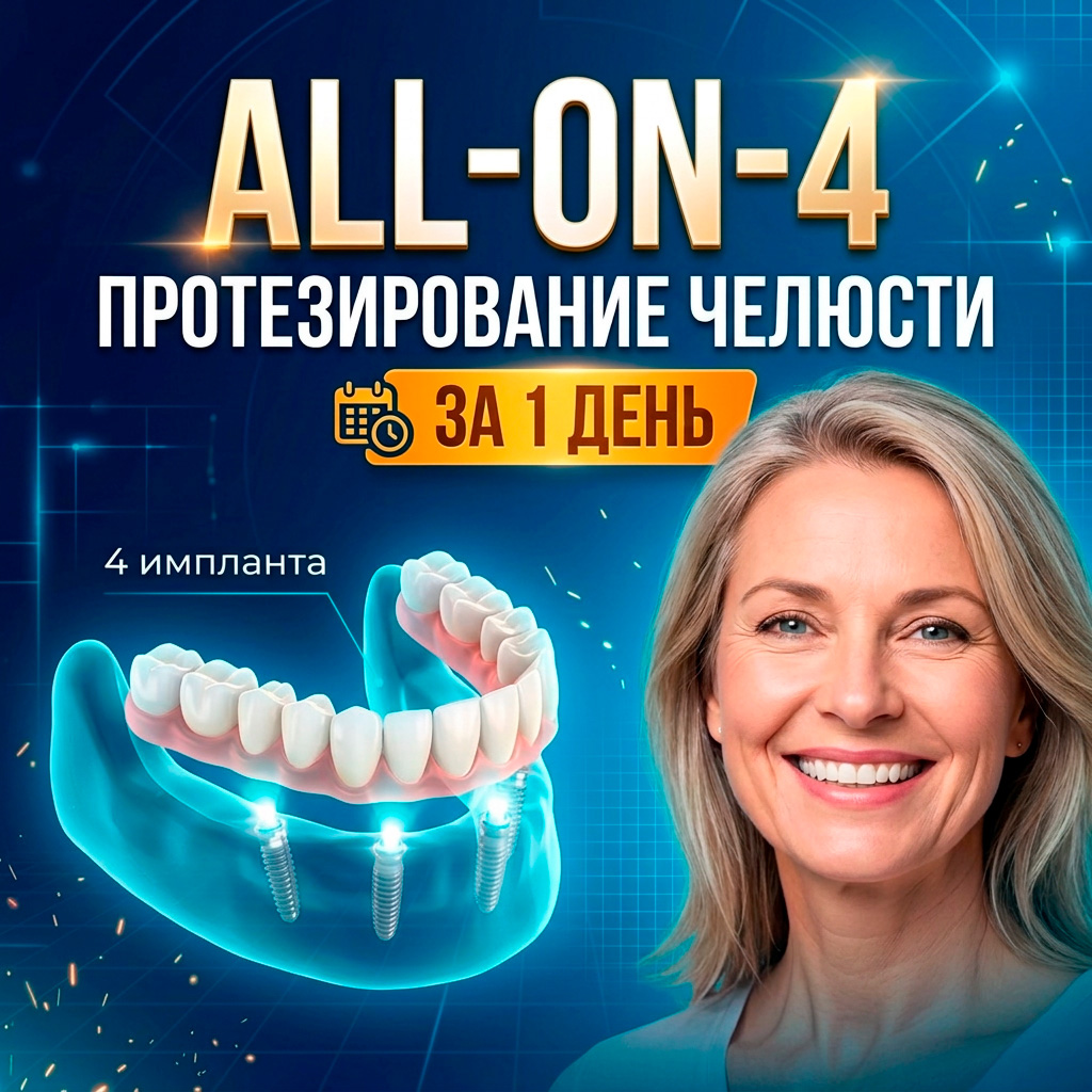челюсть на 4 имплантах в Орле. Клиника премьер